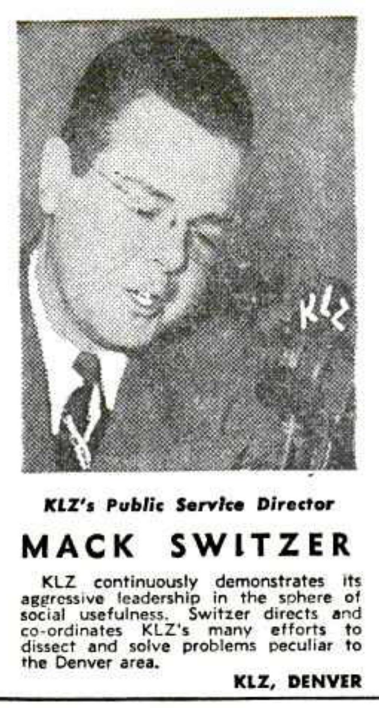 Mack Switzer on KLZ 1946