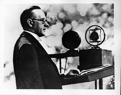 Calvin Coolidge at the mic